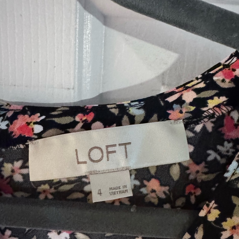 LOFT Multicolor Floral Pattern Dress
